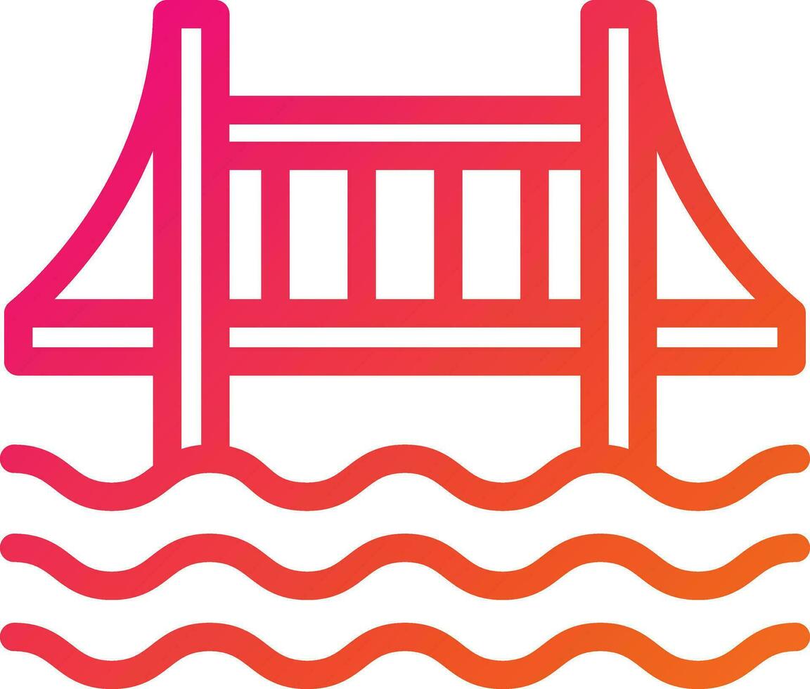 ilustración de diseño de icono de vector de puente
