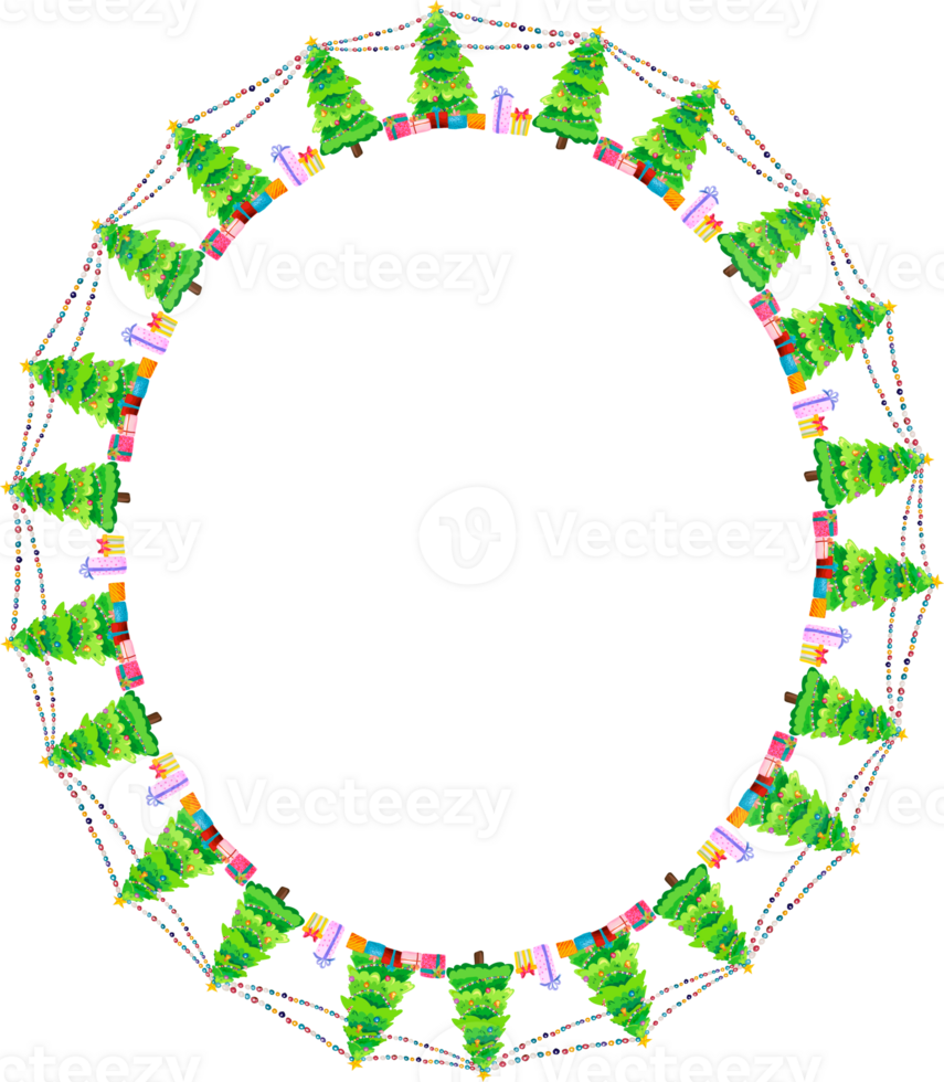 Christmas wreath frame. png