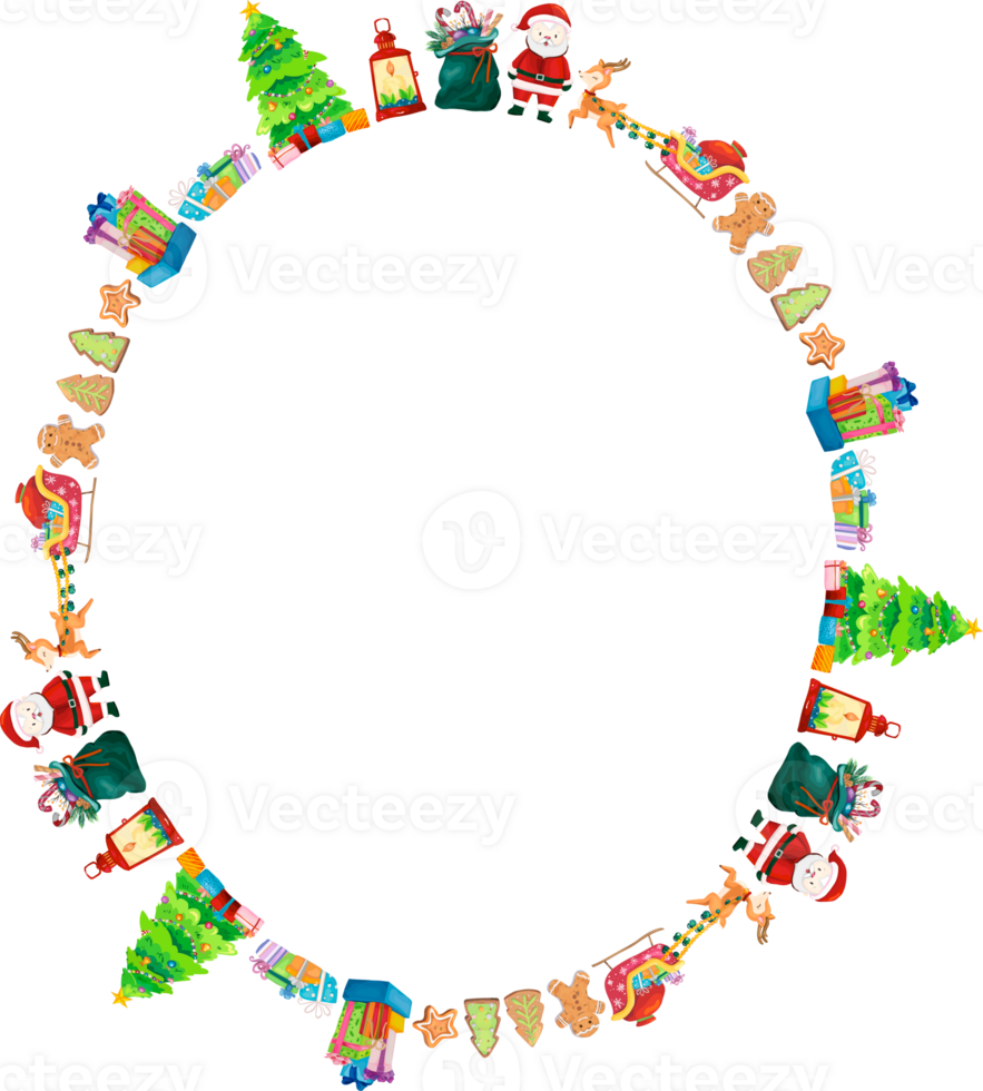 Christmas wreath frame. png