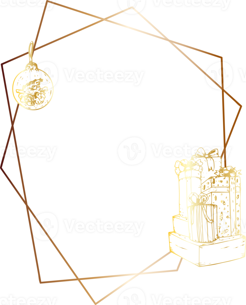 Christmas geometric frame. png
