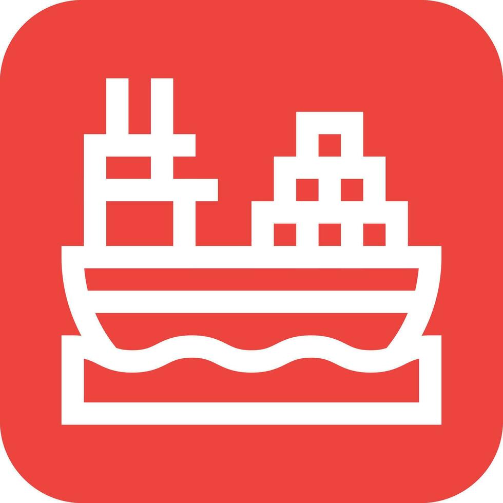 Cargo Ship Vector Icon Design Illustration