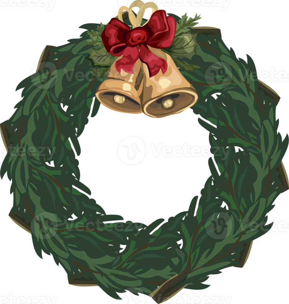 Christmas wreath illustration on transparent background. 33250750 PNG