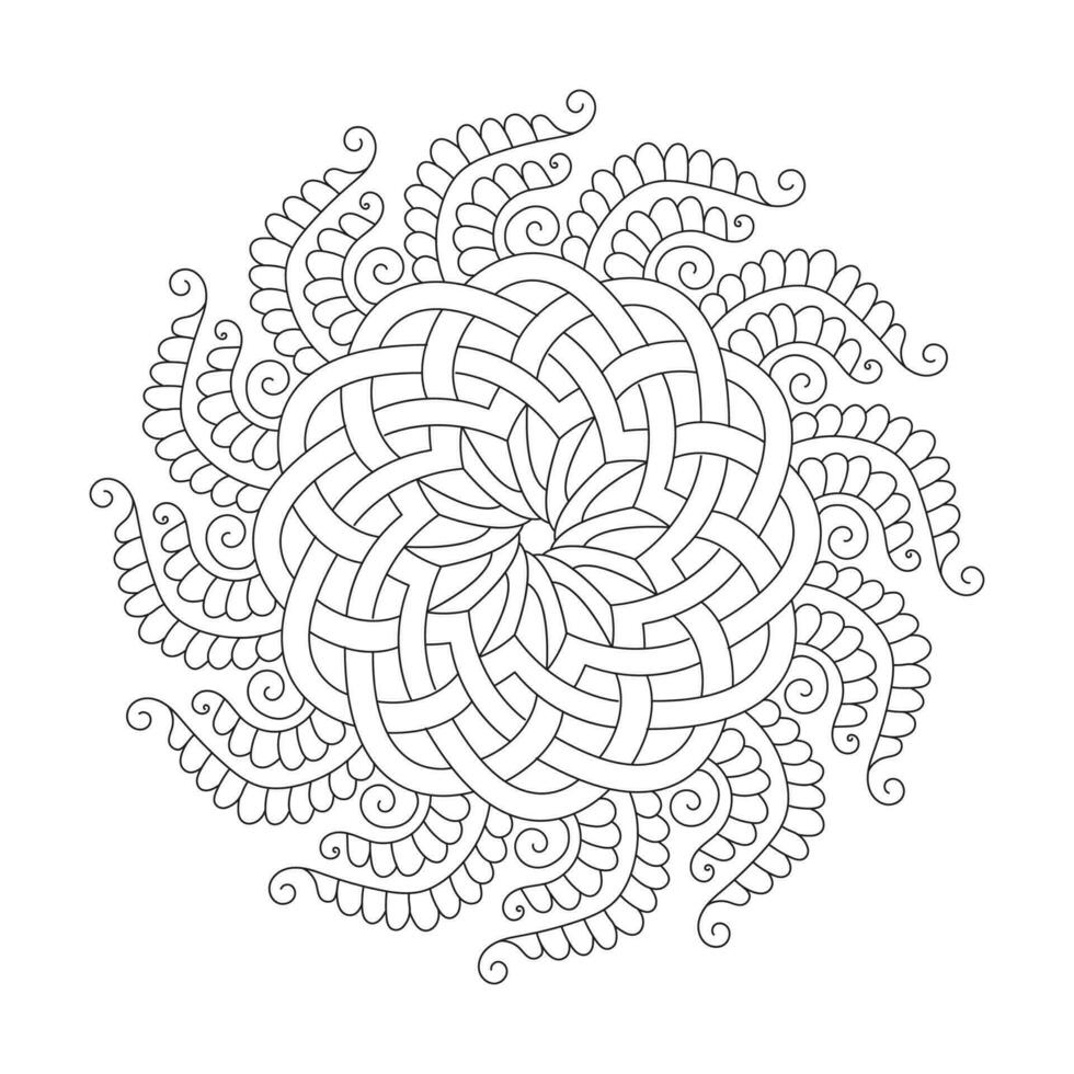 Lotus Labyrinth Celtic coloring book mandala page for kdp book interior vector