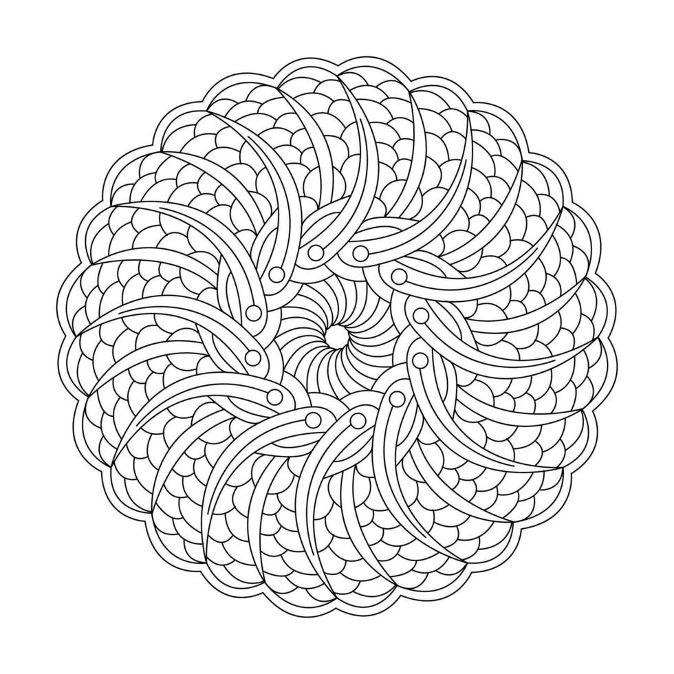 capricho en olas girar colorante libro mandala página para kdp libro interior vector