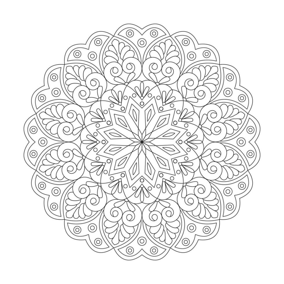 Paisley Dreams Adult coloring book mandala page for kdp book interior. vector