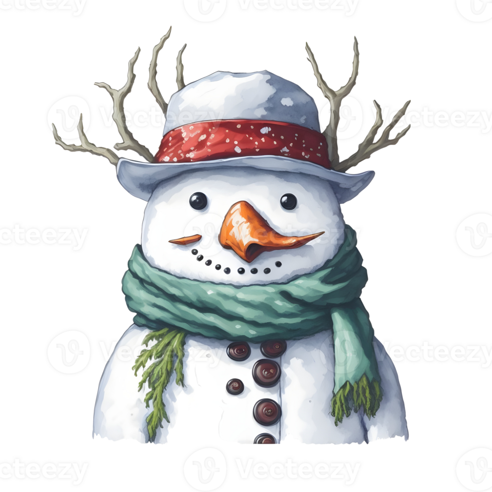 Happy snowman with the snowing outdoor png