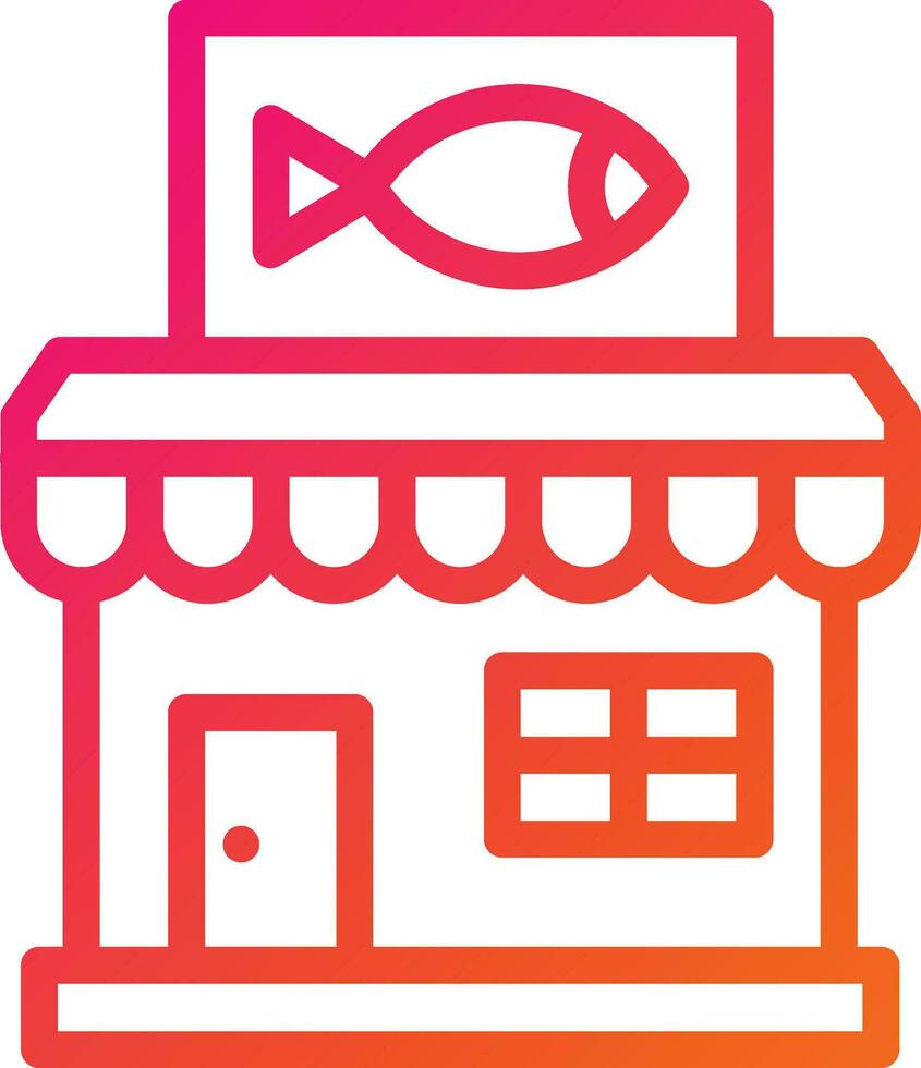 Fish shop Vector Icon Design Illustration