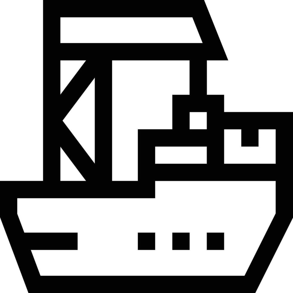 Cargo Ship Vector Icon Design Illustration