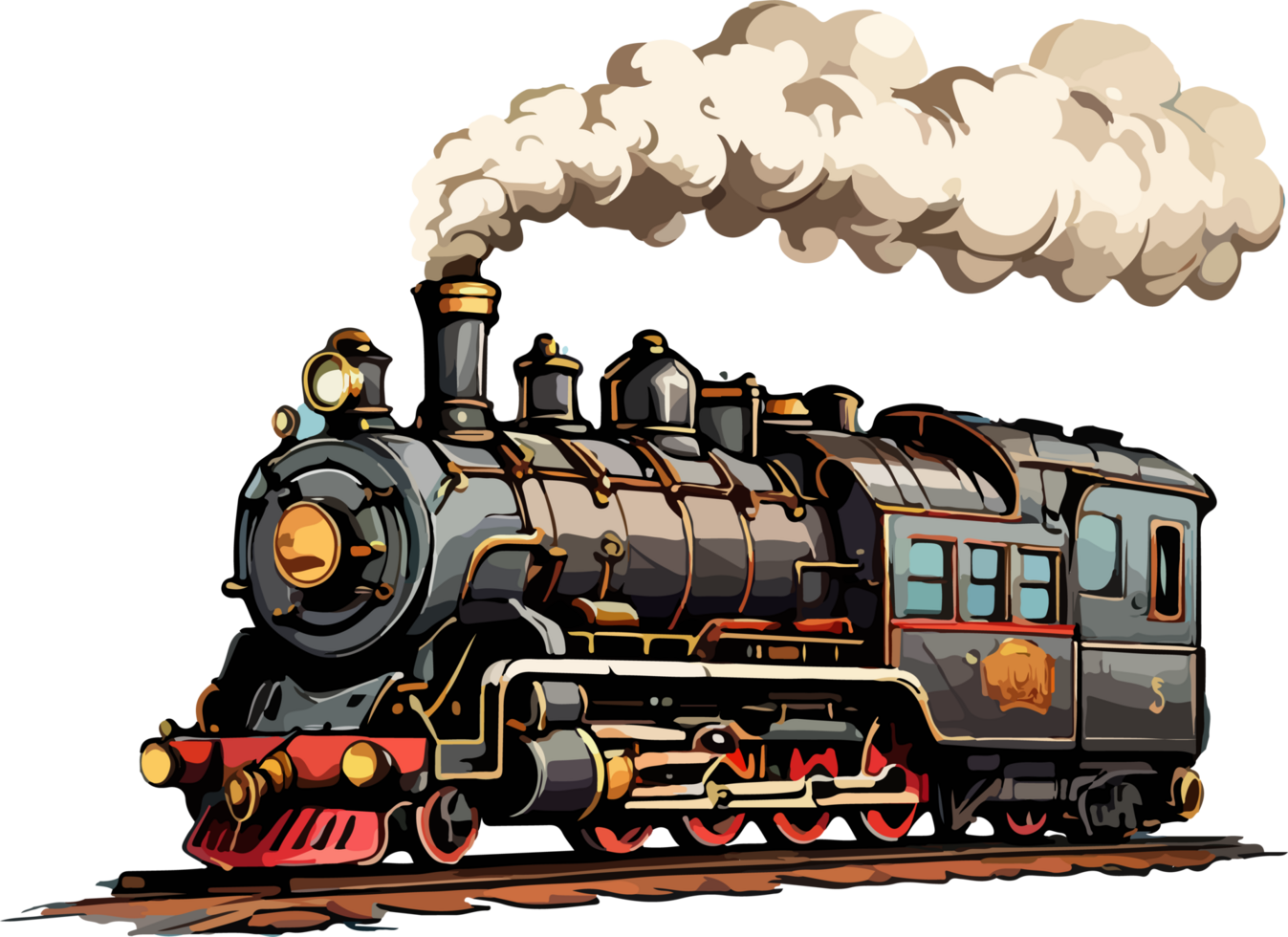vapor locomotora tren ilustración dibujos animados ai generativo png