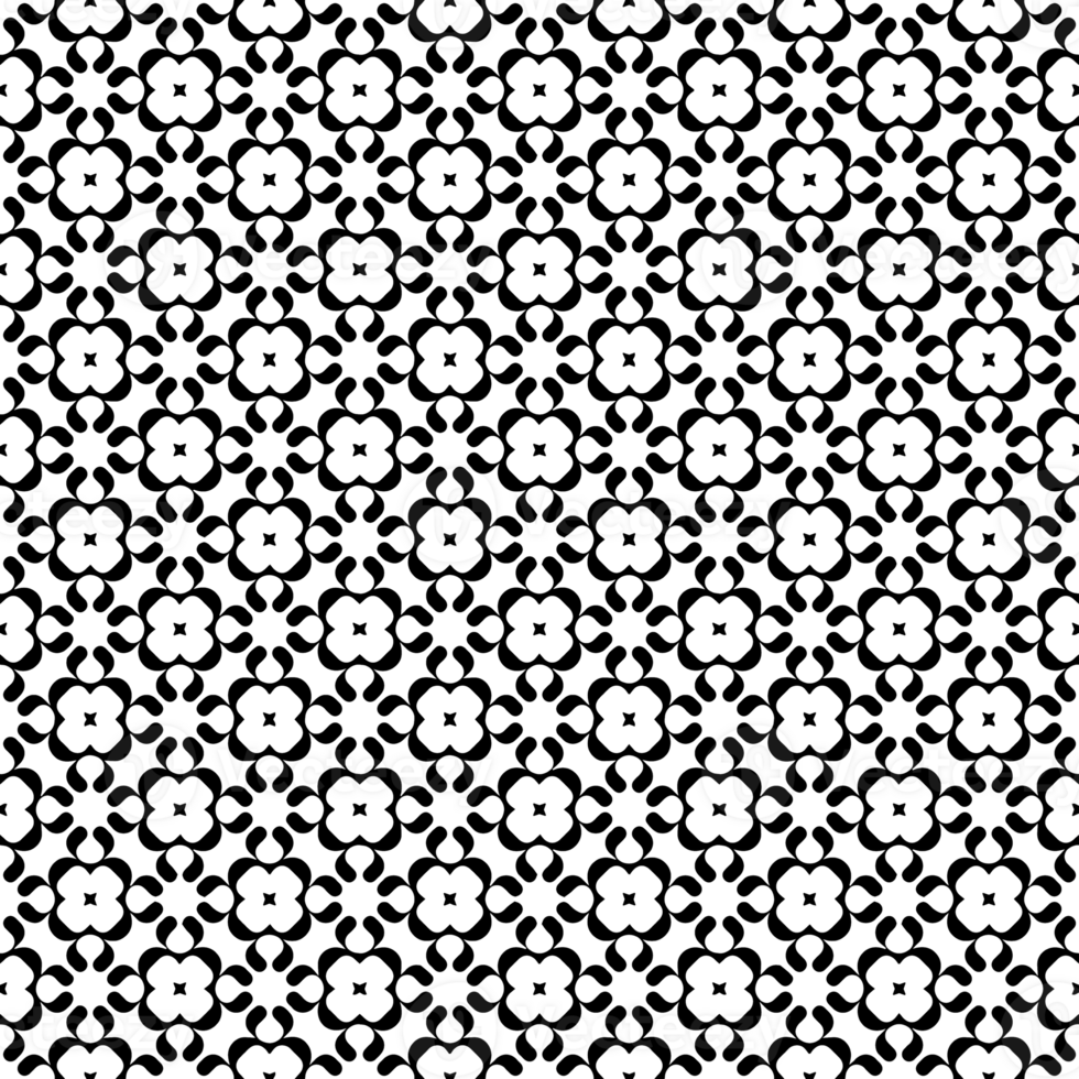 Black seamless abstract pattern. Overlay for background and backdrop. Ornamental design. PNG graphic illustration with transparent background.