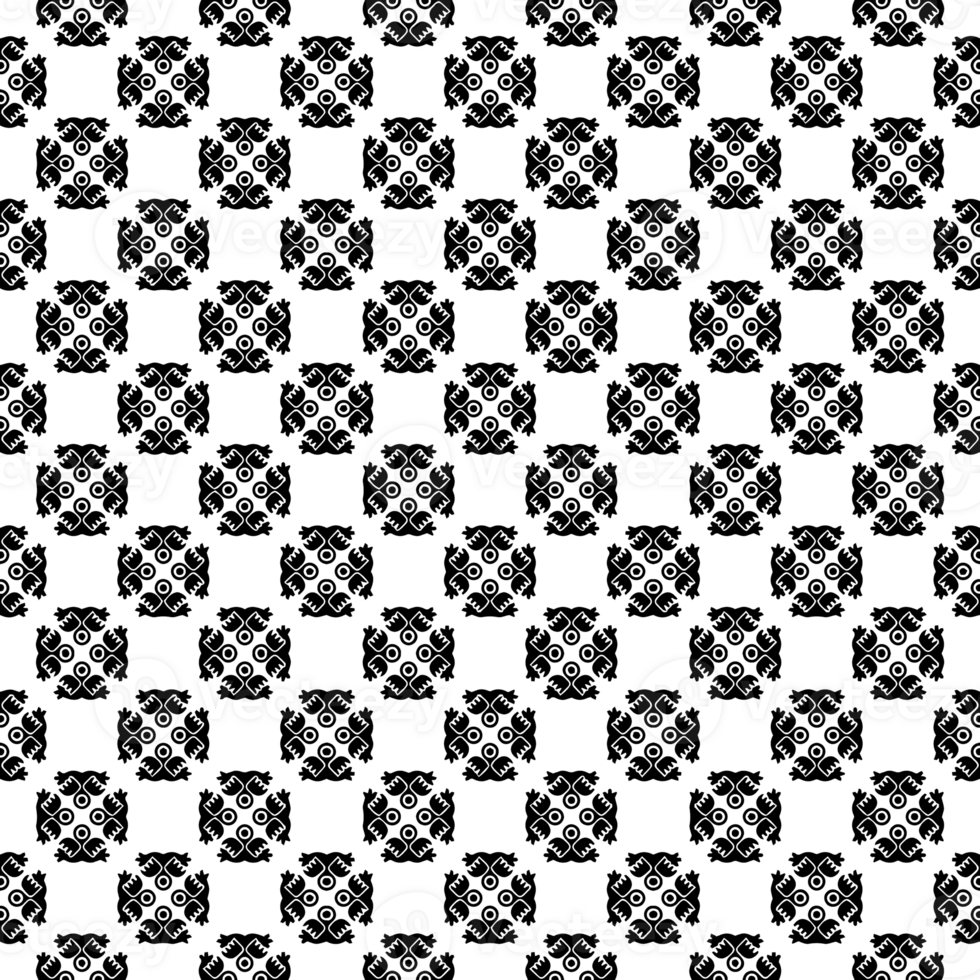 Black seamless abstract pattern. Overlay for background and backdrop. Ornamental design. PNG graphic illustration with transparent background.