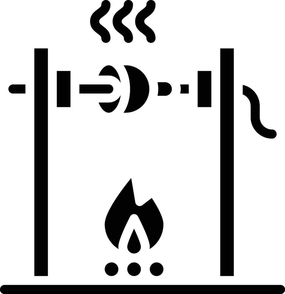 Medieval fire roasting Vector Icon Design Illustration