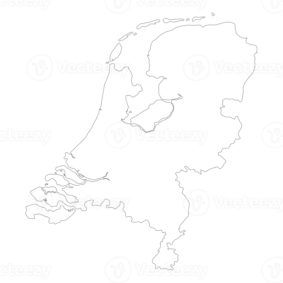 Netherlands map. Map of Holland in high details on white color png