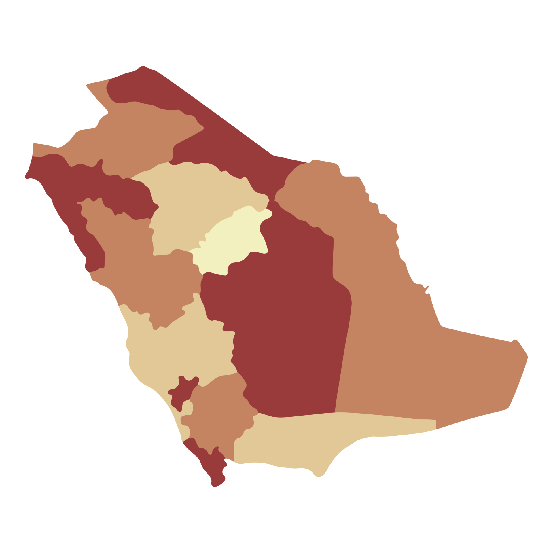 Saudi Arabia map. Map of Saudi Arabia in administrative regions 33252211 PNG