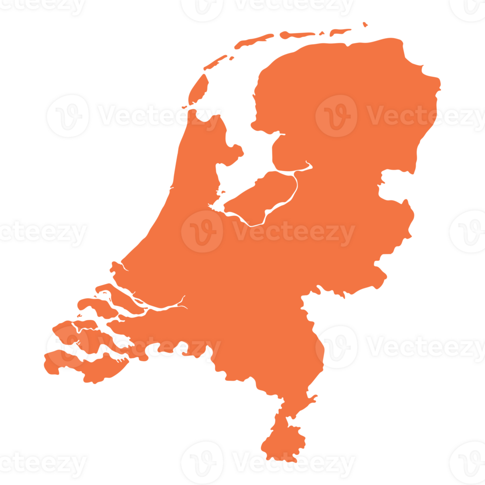 Niederlande Karte. Karte von Holland im hoch Einzelheiten auf Orange Farbe png