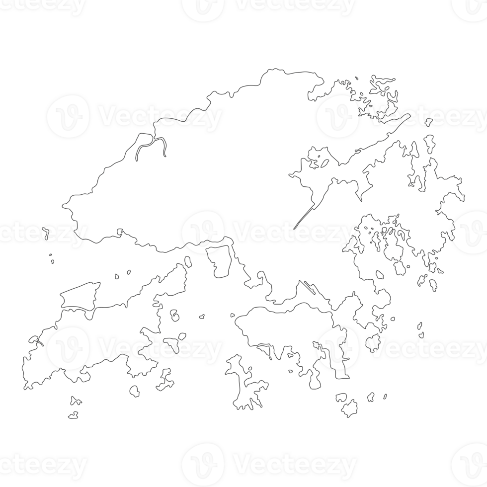 Hong Kong map. Map of Hong Kong in high details png