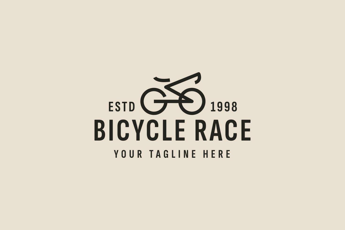 vintage style bicycle race logo vector icon illustration