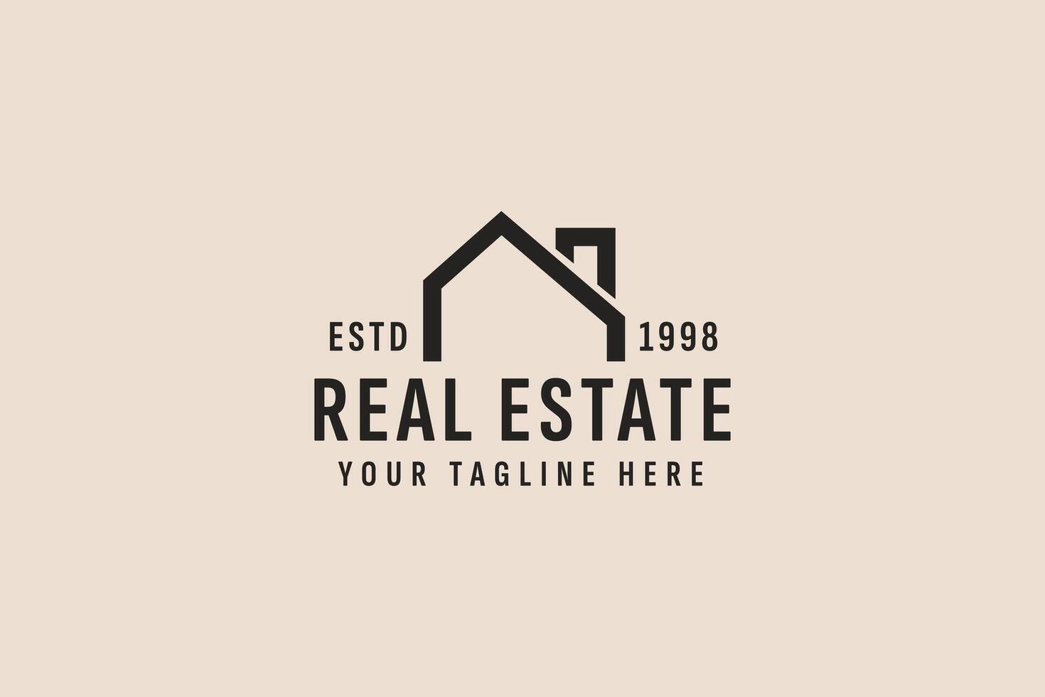 vintage style real estate logo vector icon illustration