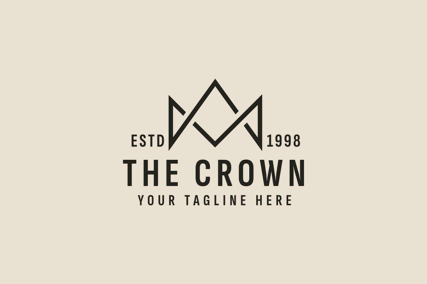 Clásico estilo corona logo vector icono ilustración