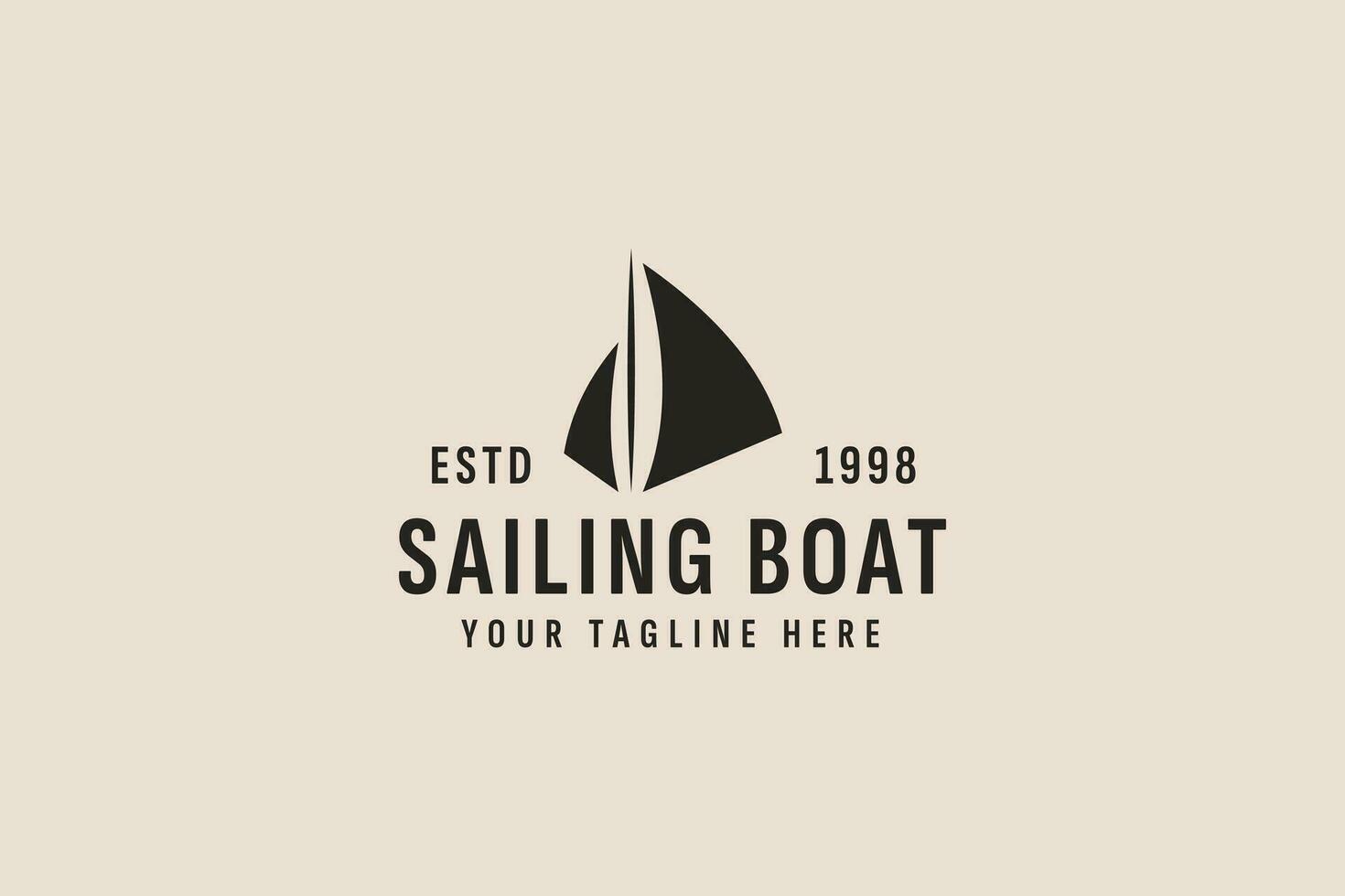 vintage style sailing boat logo vector icon illustration