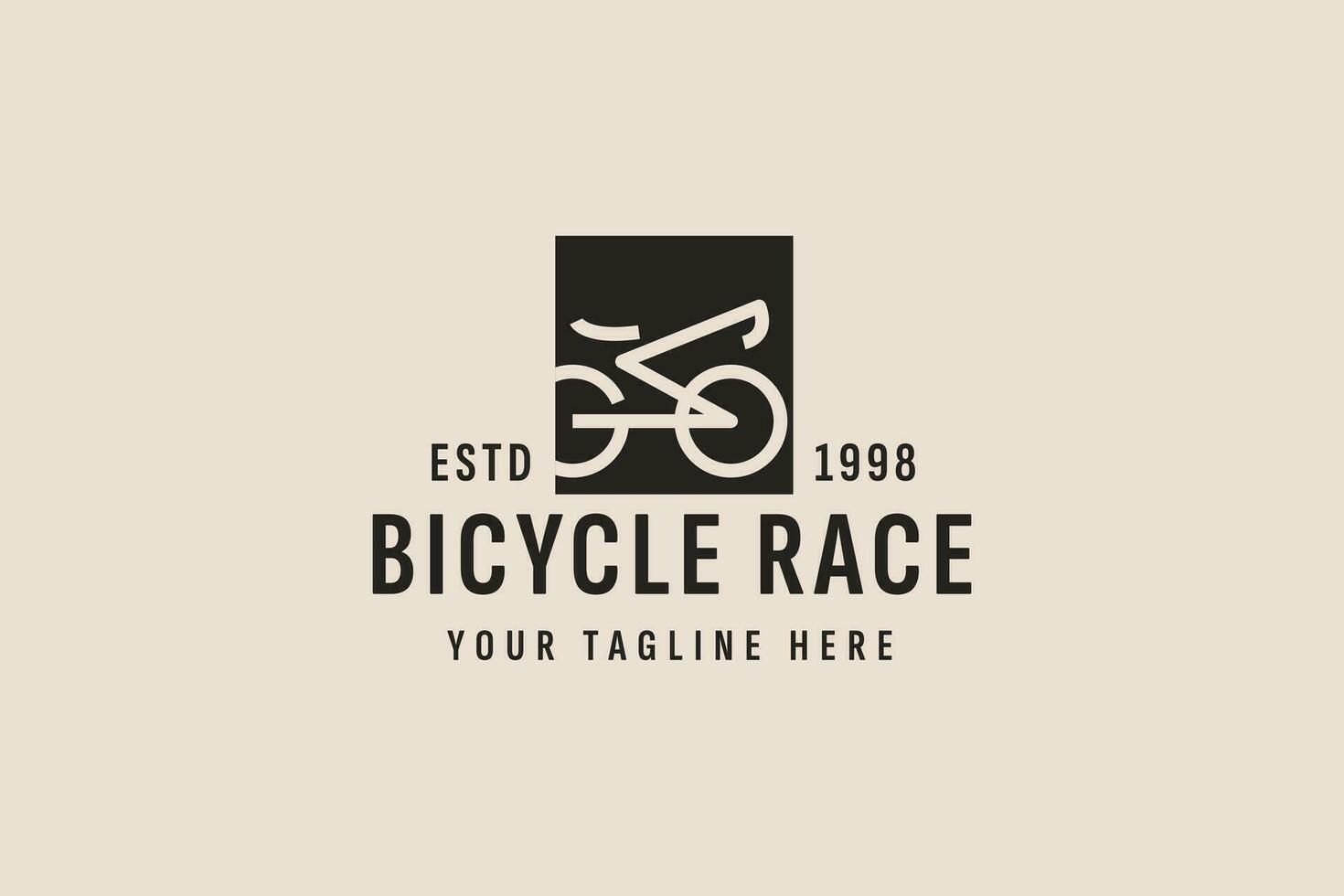 vintage style bicycle race logo vector icon illustration