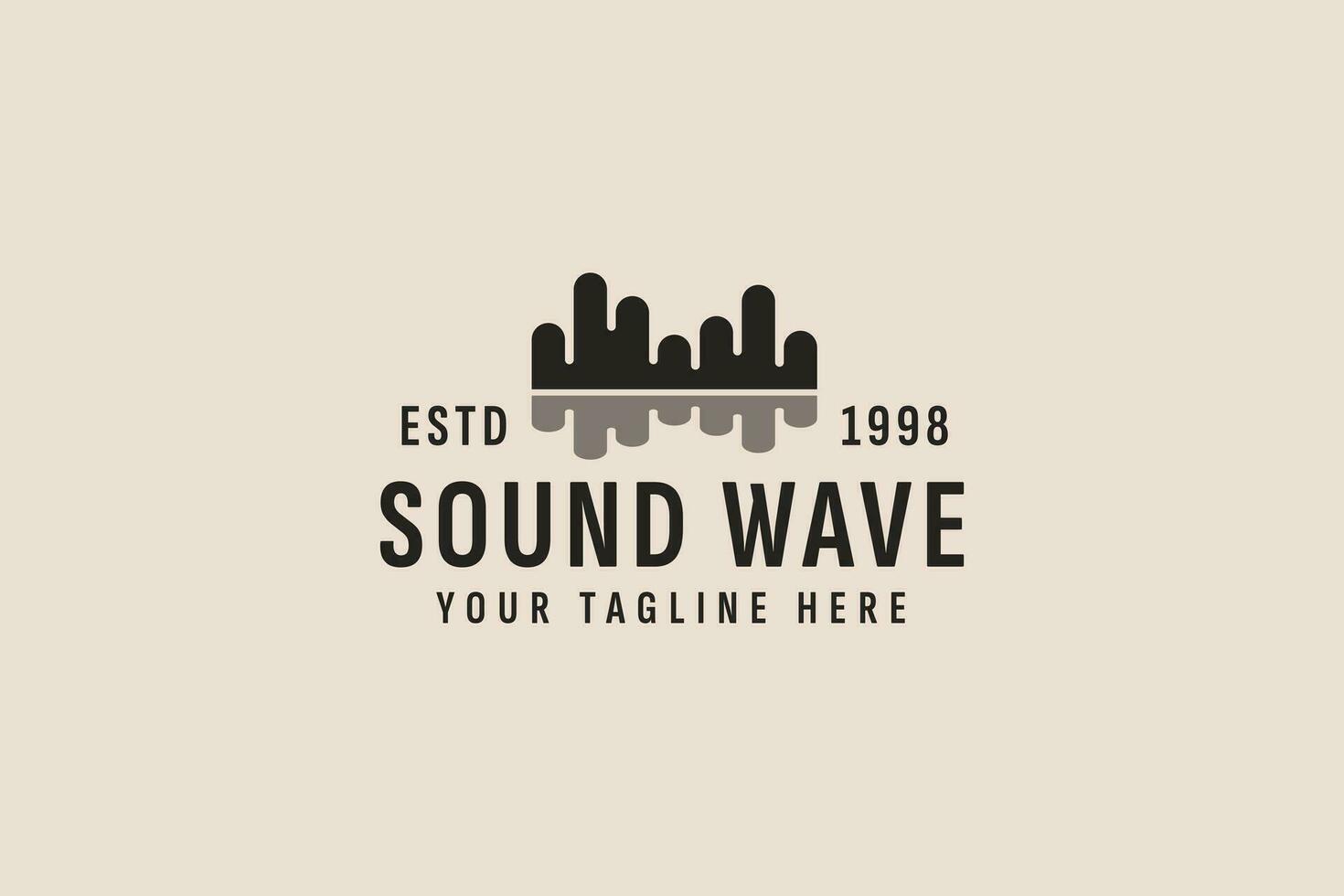 vintage style sound wave logo vector icon illustration