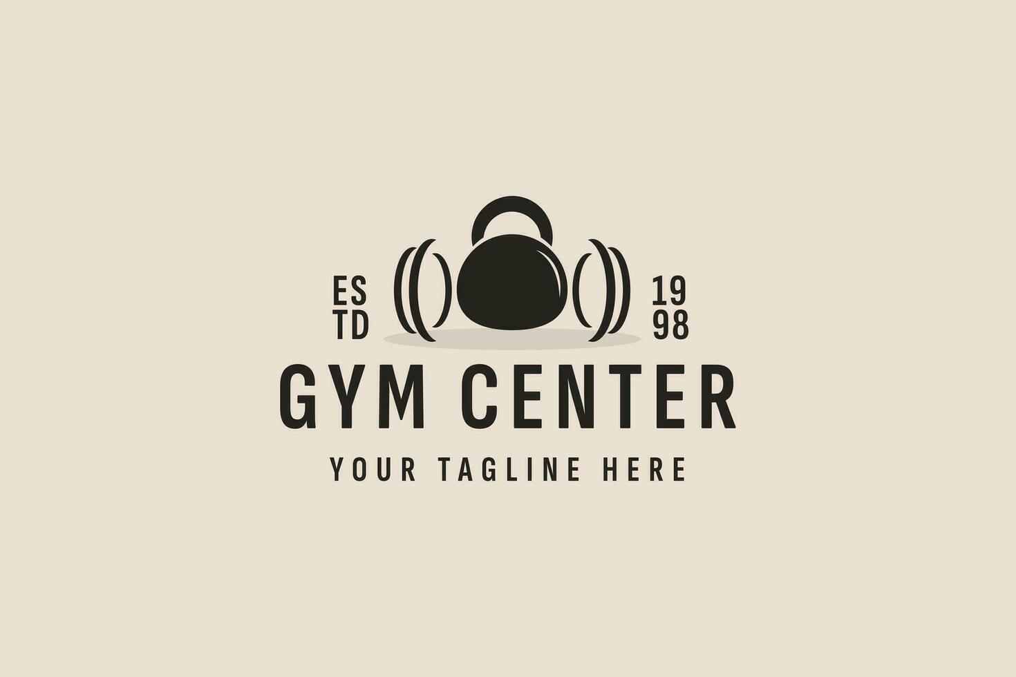 Clásico estilo gimnasio centrar logo vector icono ilustración