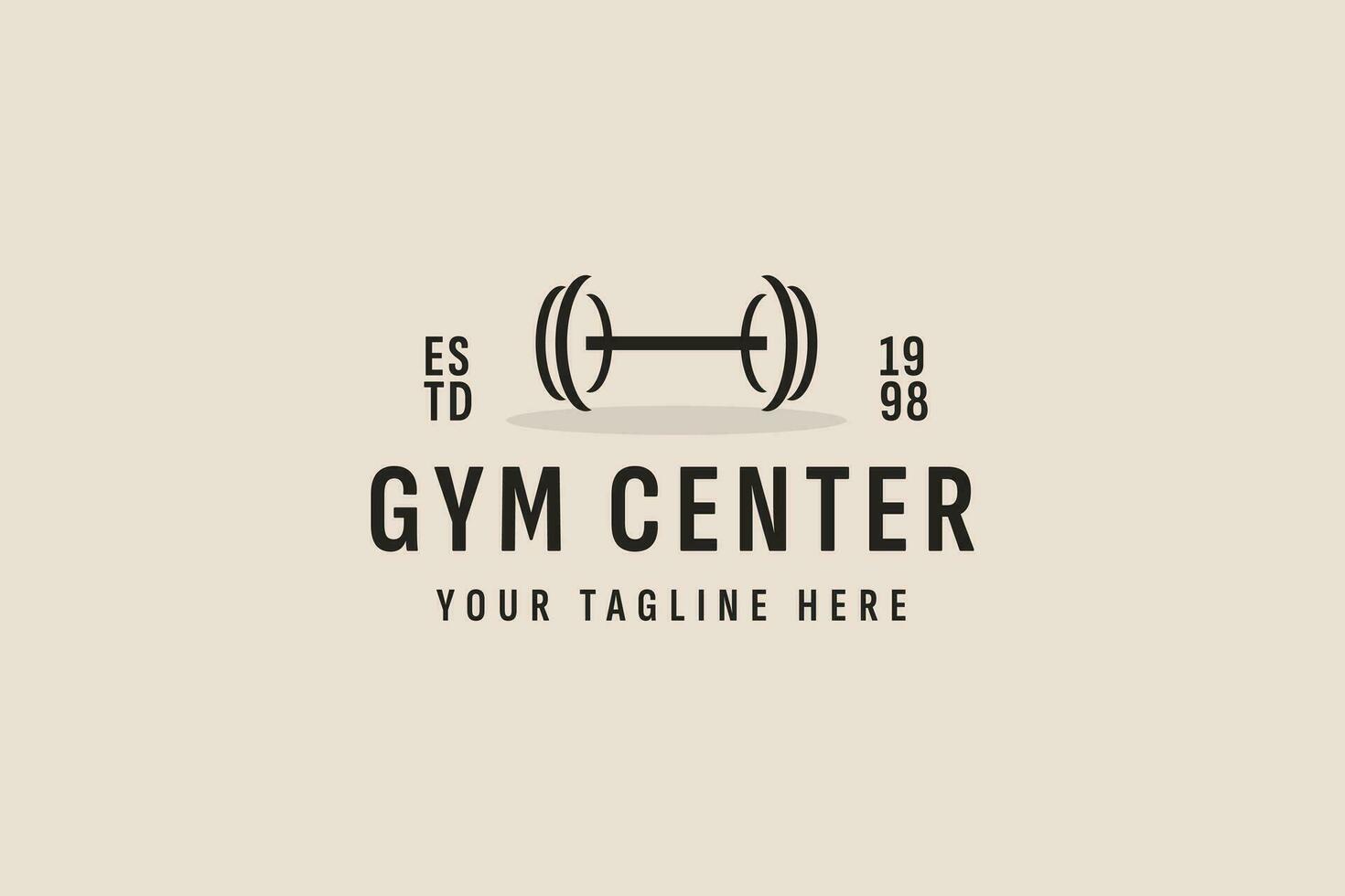 vintage style gym center logo vector icon illustration