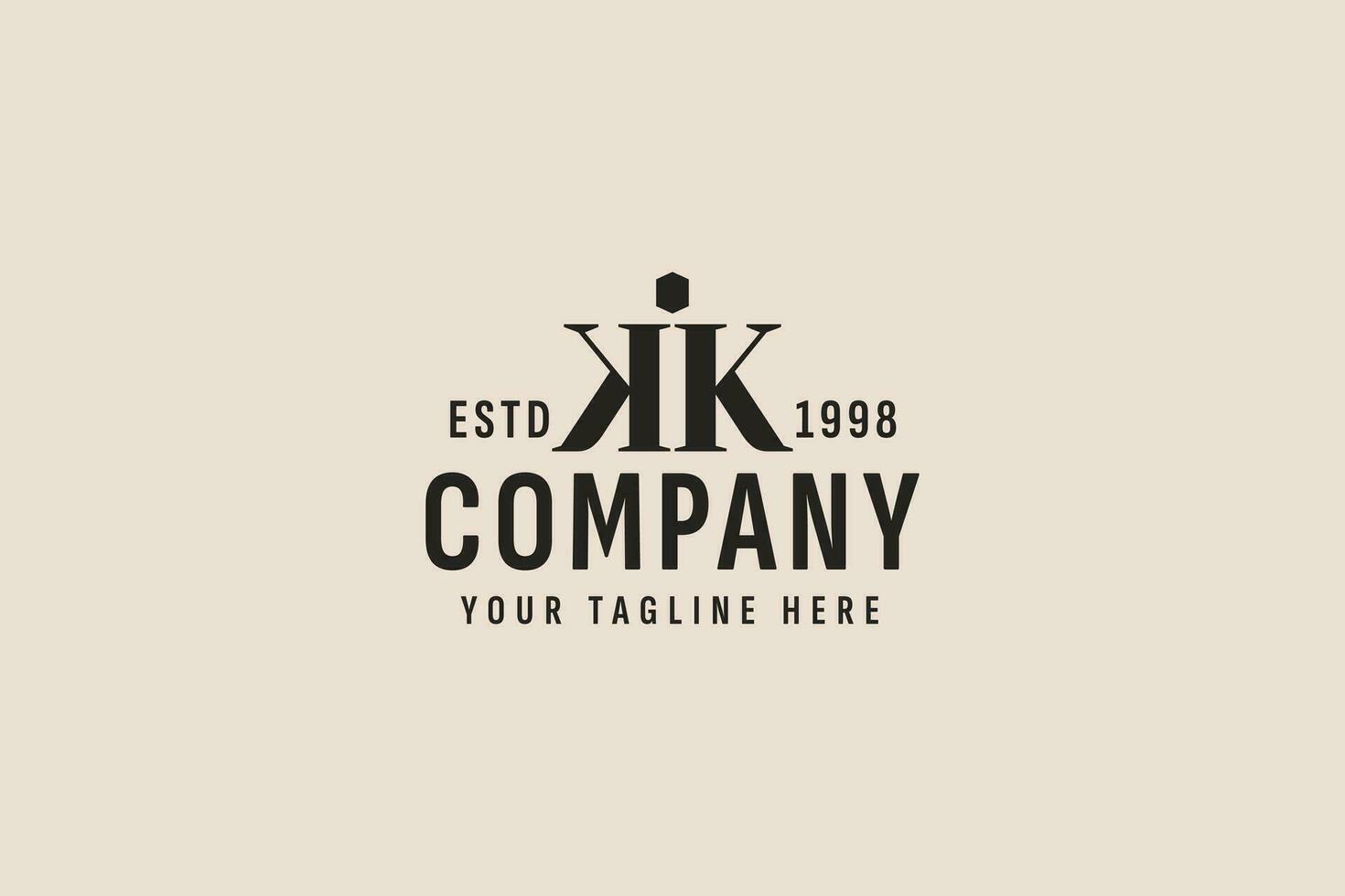 vintage style letter K logo vector icon illustration