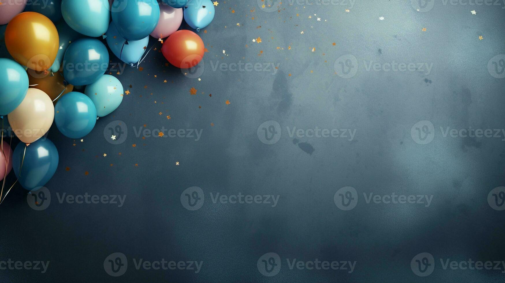 space for text on textured background surrounded by beautiful balloons, background image, AI generated photo