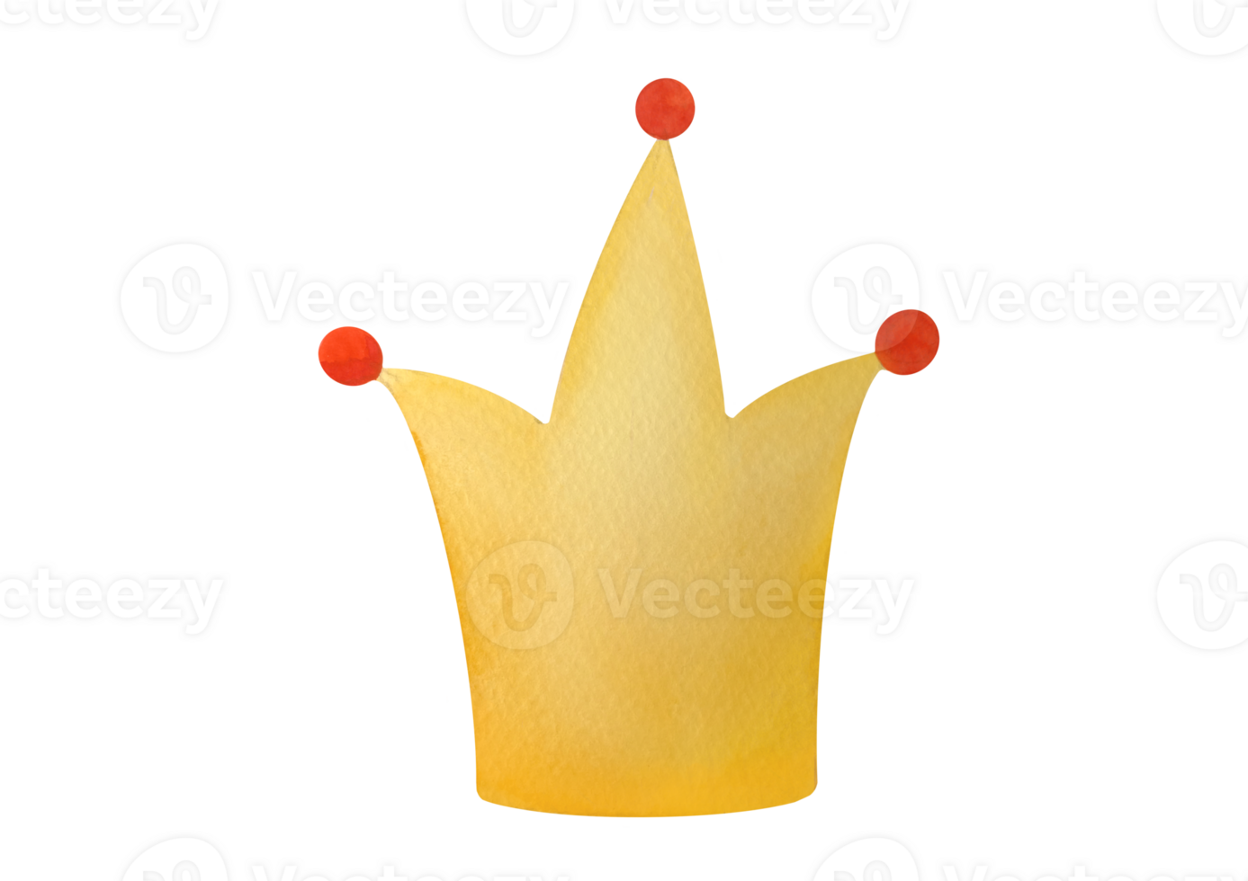 clip art watercolor yellow gold king crown with red gem stone ruby, garnet, sapphire for queen on transparent background. cut out cute Hand drawn diadem illustration. monarchs Royal Jewelry Accessory png