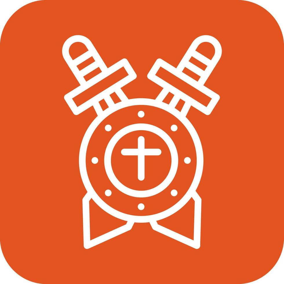 Shield with sword Vector Icon Design Illustration