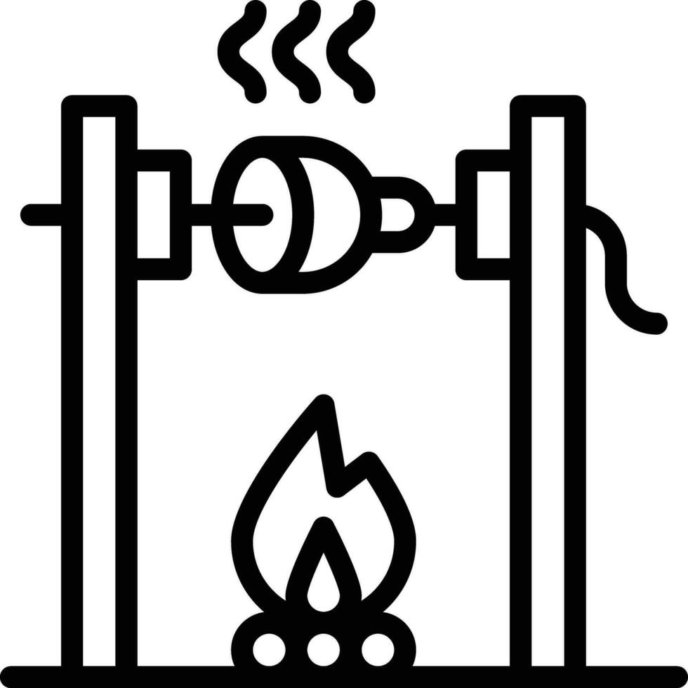 Medieval fire roasting Vector Icon Design Illustration