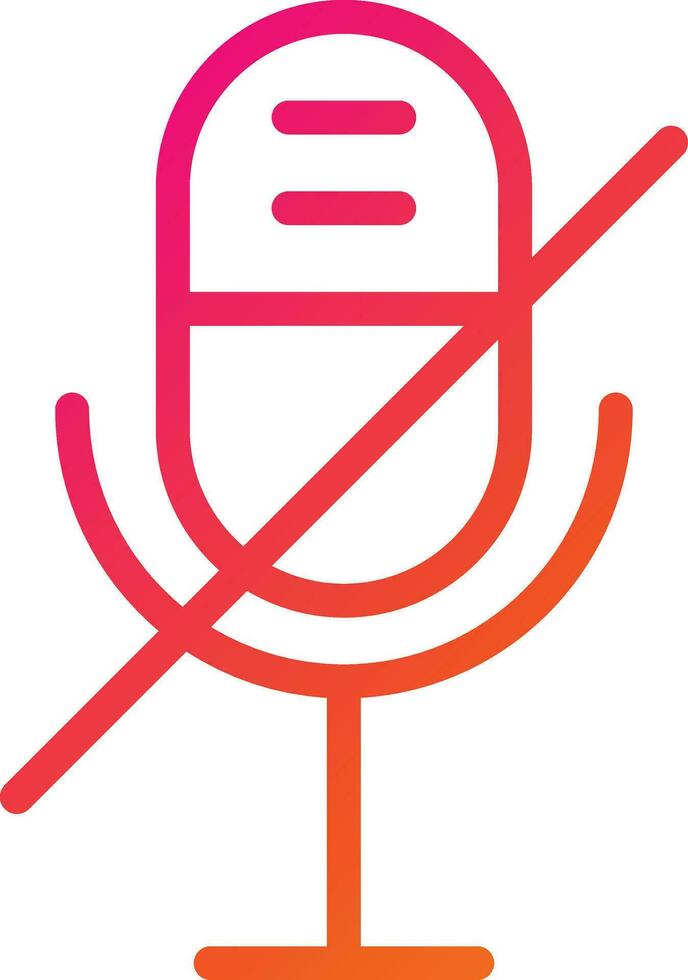 Microphone disable Vector Icon Design Illustration