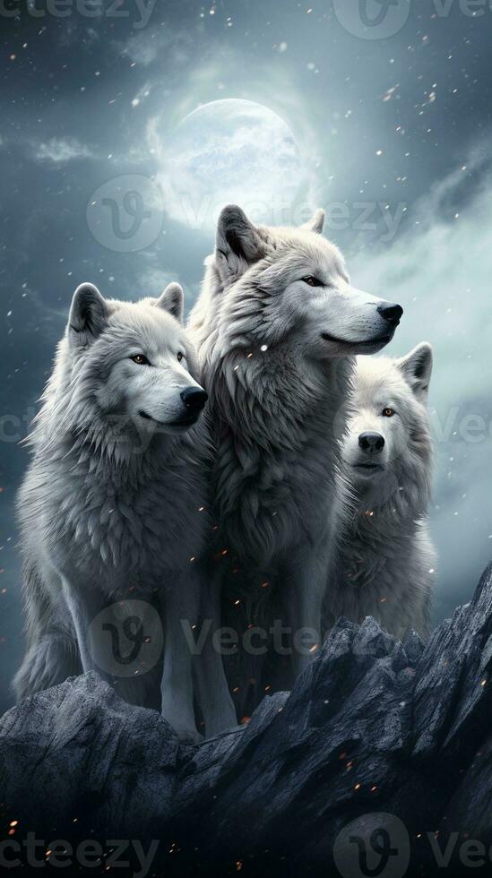 a textured background surrounded by wolves, Ultra realistic, vertical format, background image, generative AI photo