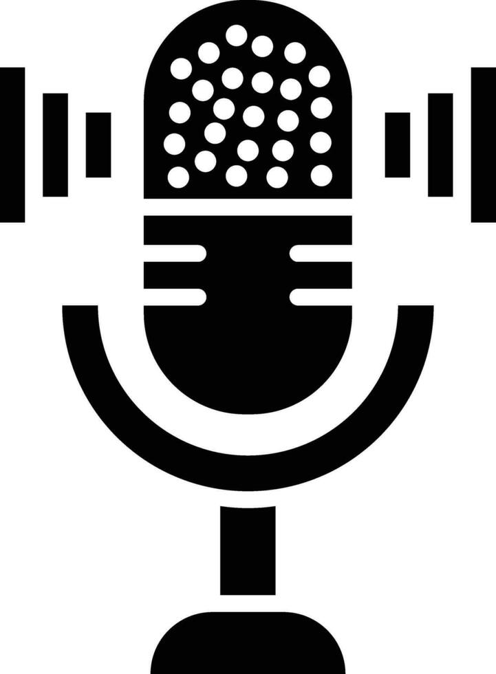 ilustración de diseño de icono de vector de micrófono