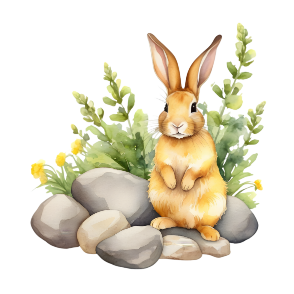 A painting of the Yellow Rattle plant. Ai-Generated. png