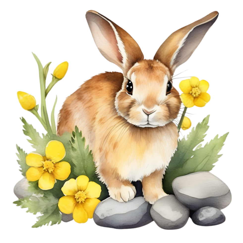 A painting of the Yellow Rattle plant. Ai-Generated. png