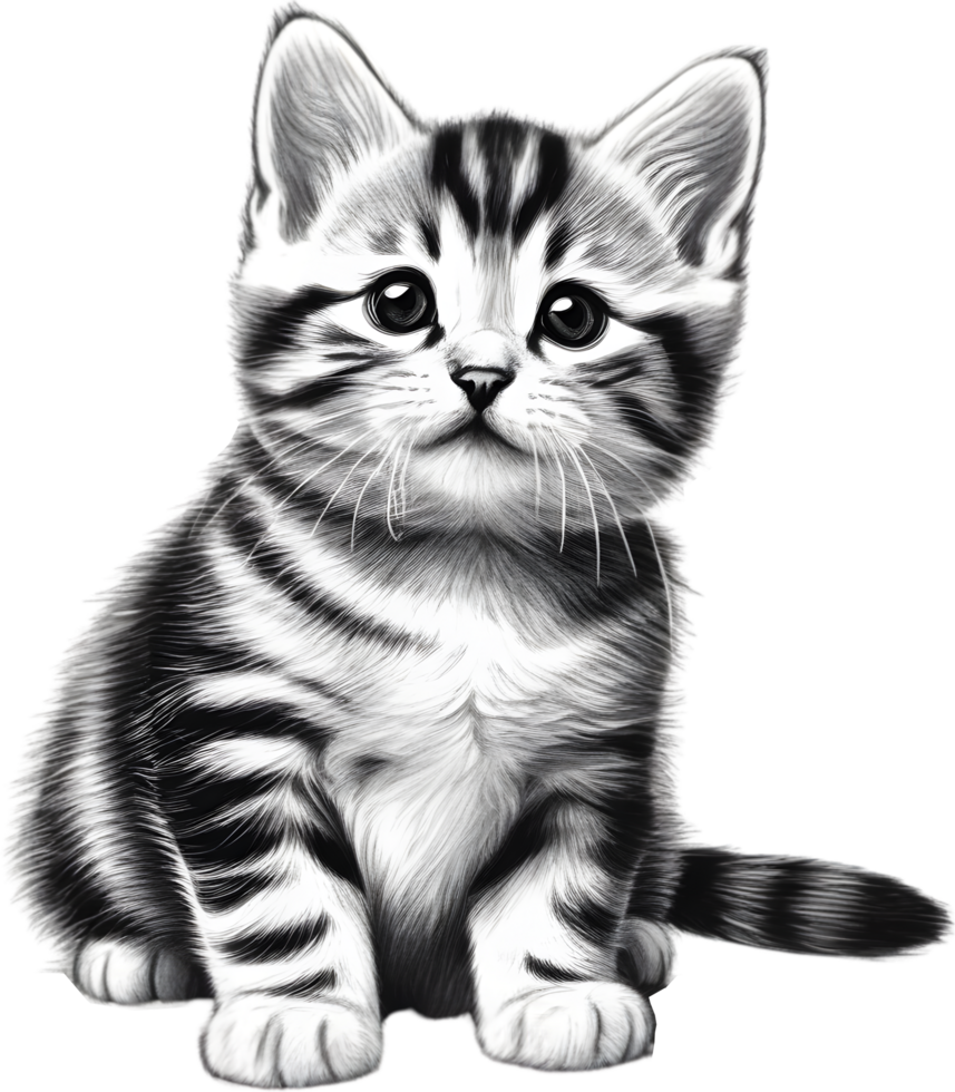 A sketch of an American Shorthair cat. AI-Generated. png