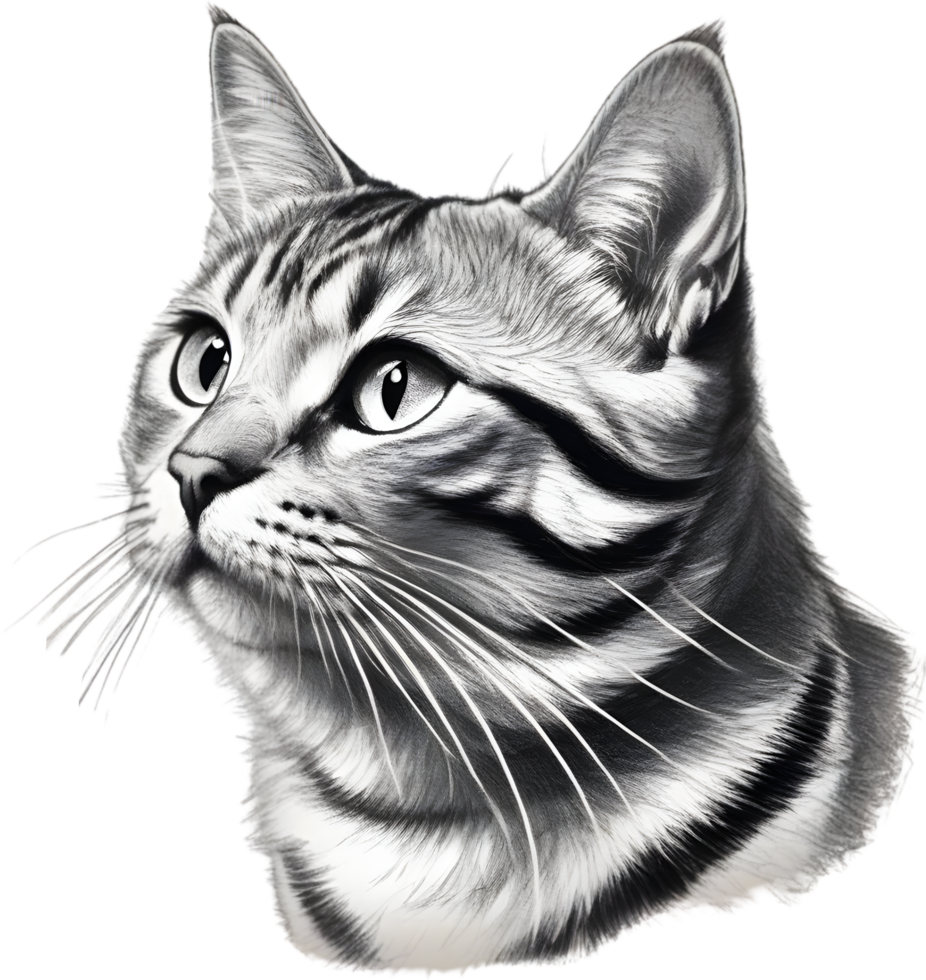 A sketch of an American Shorthair cat. AI-Generated. png