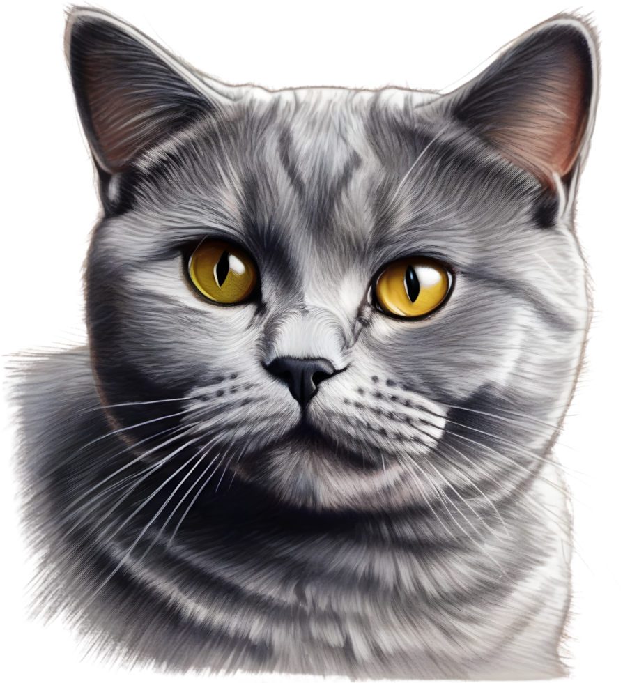 A sketch of a British Shorthair cat. AI-Generated. png