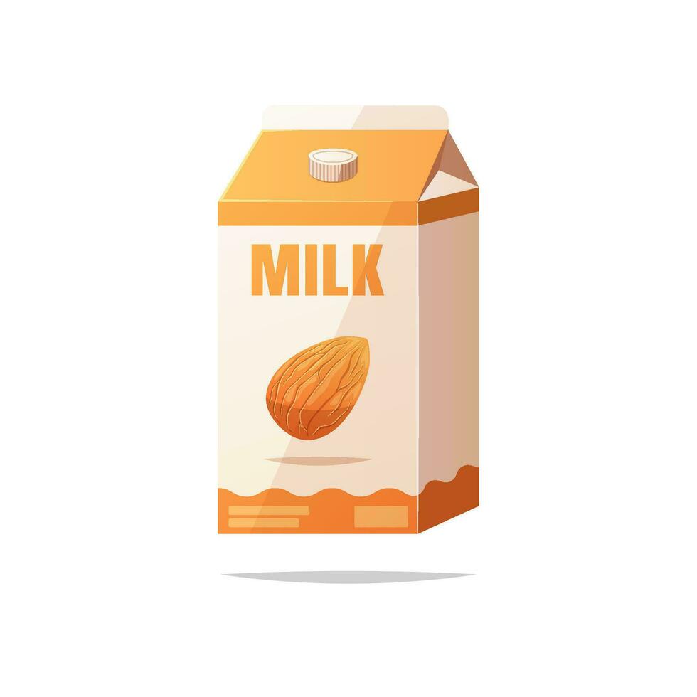 Almond milk box vector isolated on white background.