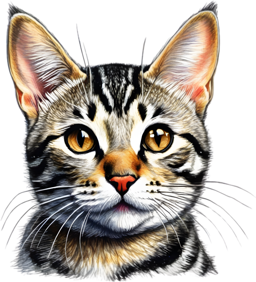 A sketch of an American Shorthair cat. AI-Generated. png