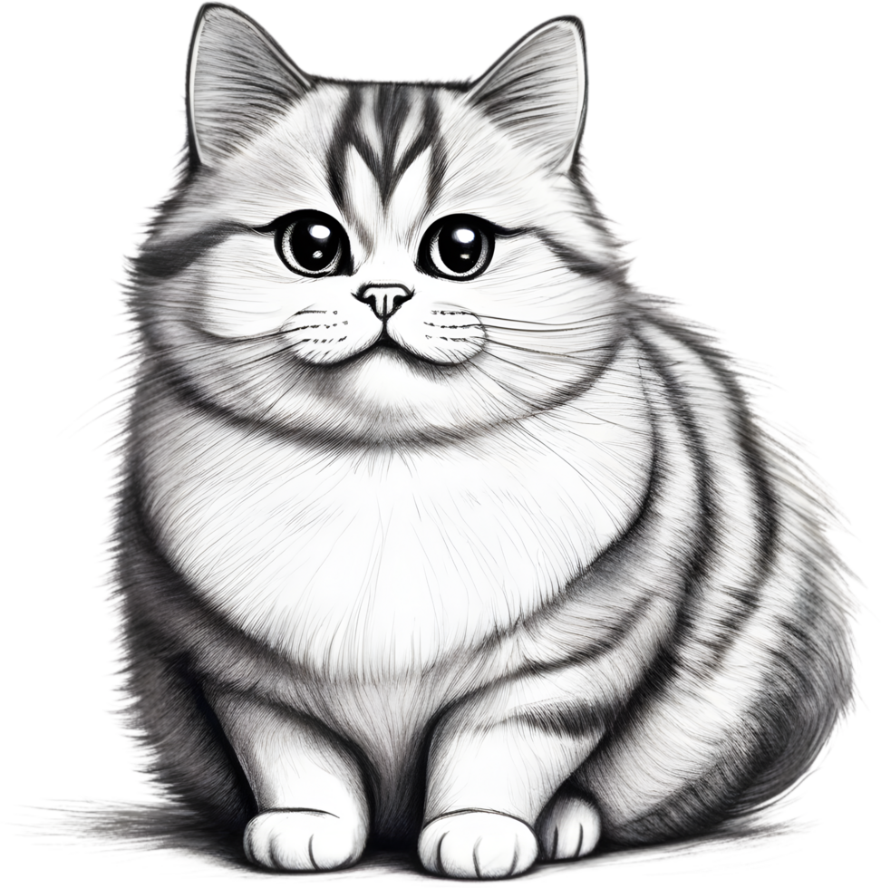 A sketch of a Munchkin cat. AI-Generated. png