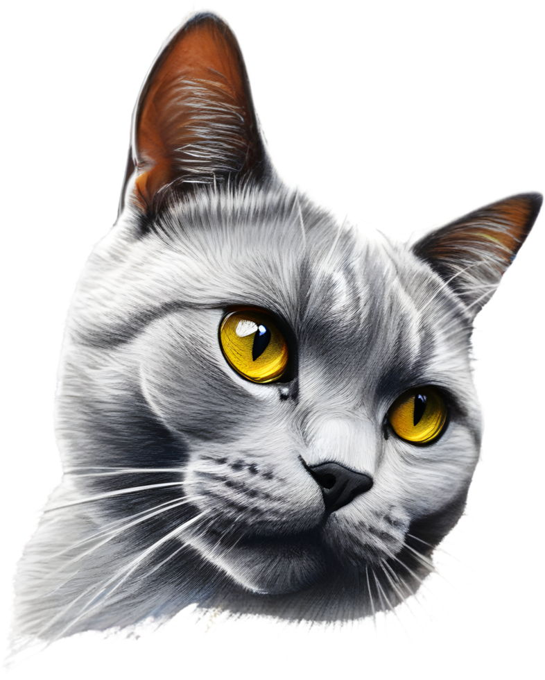 A sketch of a British Shorthair cat. AI-Generated. png