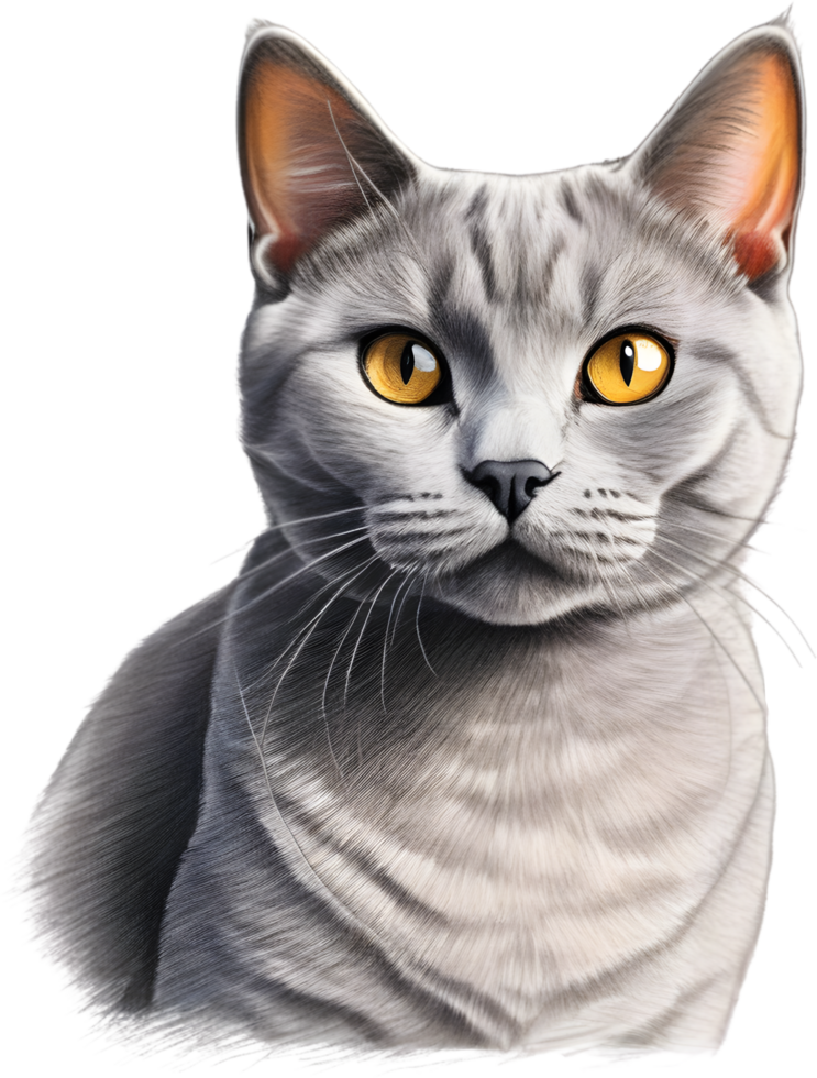 A sketch of a British Shorthair cat. AI-Generated. png