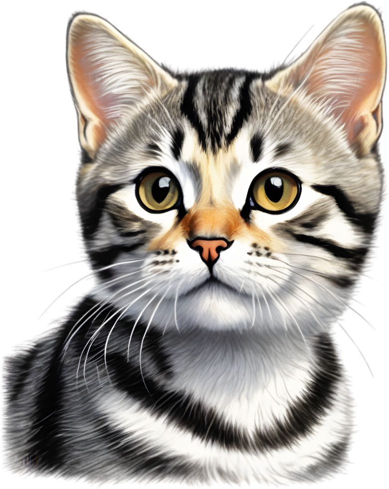 A sketch of an American Shorthair cat. AI-Generated. png