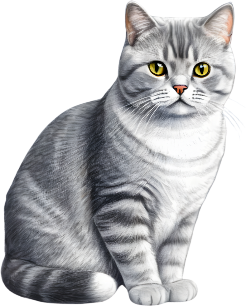 A sketch of a British Shorthair cat. AI-Generated. png