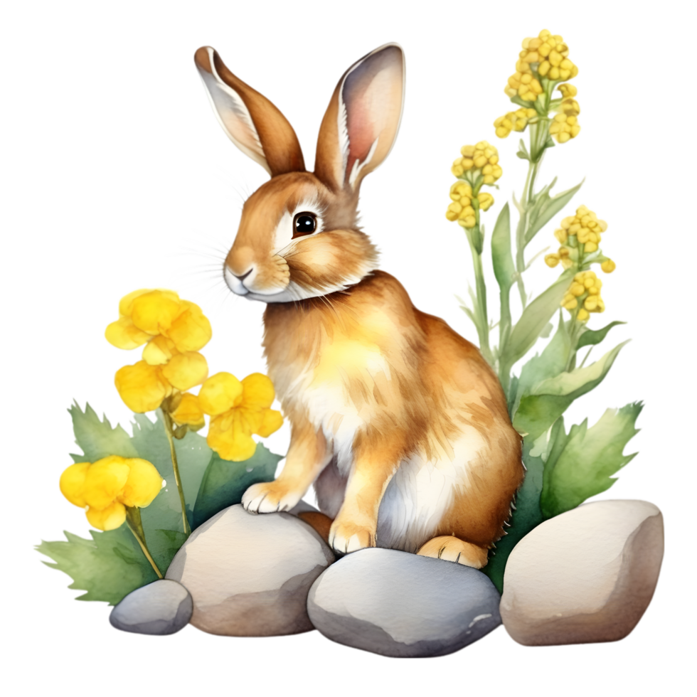 A painting of the Yellow Rattle plant. Ai-Generated. png