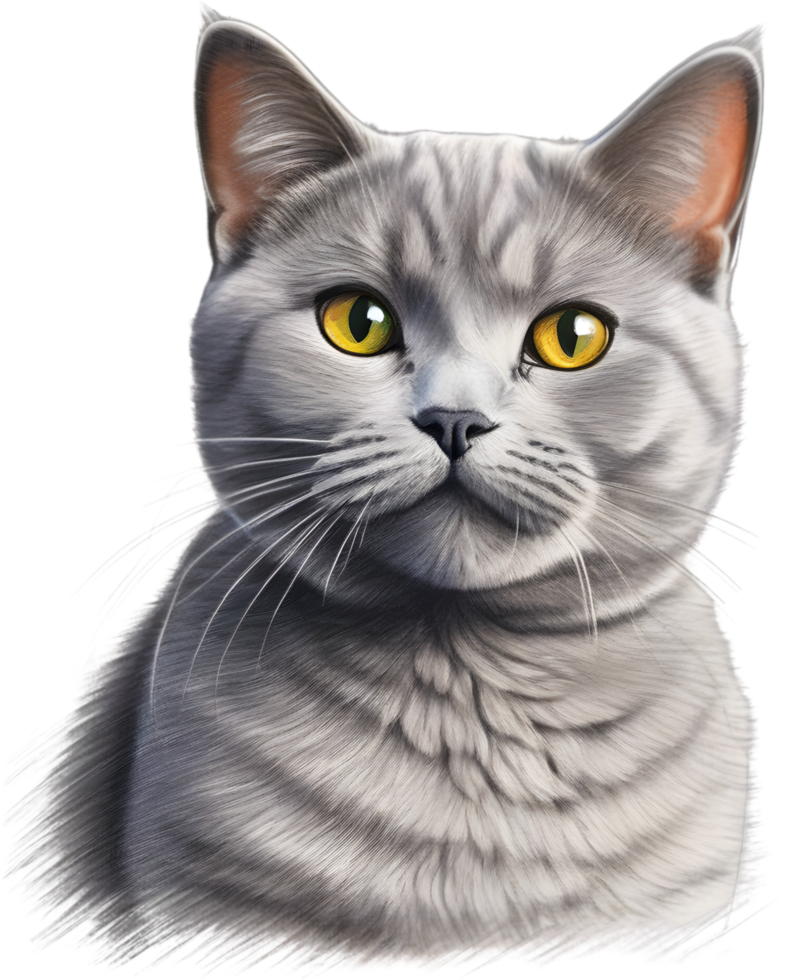 A sketch of a British Shorthair cat. AI-Generated. png